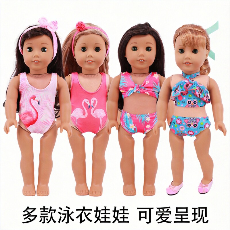New 18inch American Girl Doll Clothes Flamingo Strap Swimsuit American Doll Swimwear Accessories New 18inch American Girl Doll Clothes Flamingo Strap Swimsuit American Doll Swimwear Accessories