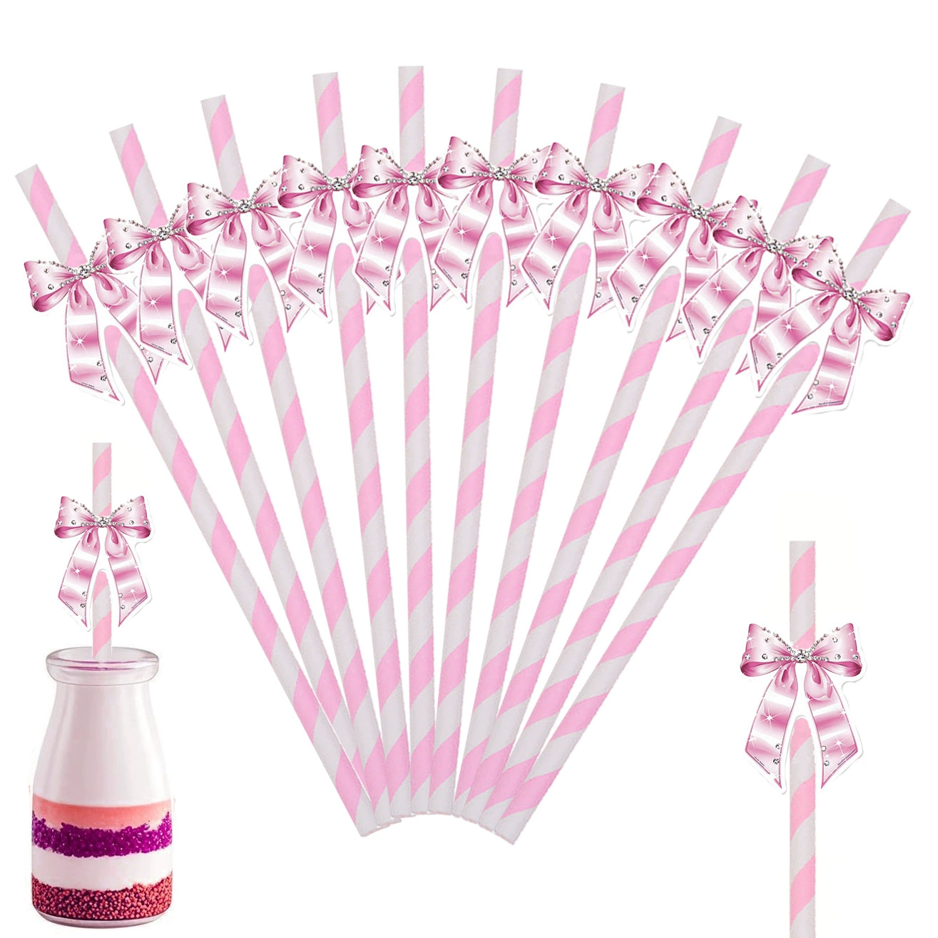 Креативные бумажные соломинки для украшения праздничного стола, десертного стола, дня рождения, платья, пудинга, бутылки, торта (для торта)