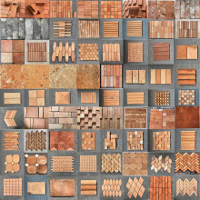 南城北爱复古跳色老红砖马赛克异形咖啡酒吧奶茶茶室旧砖皮背景墙