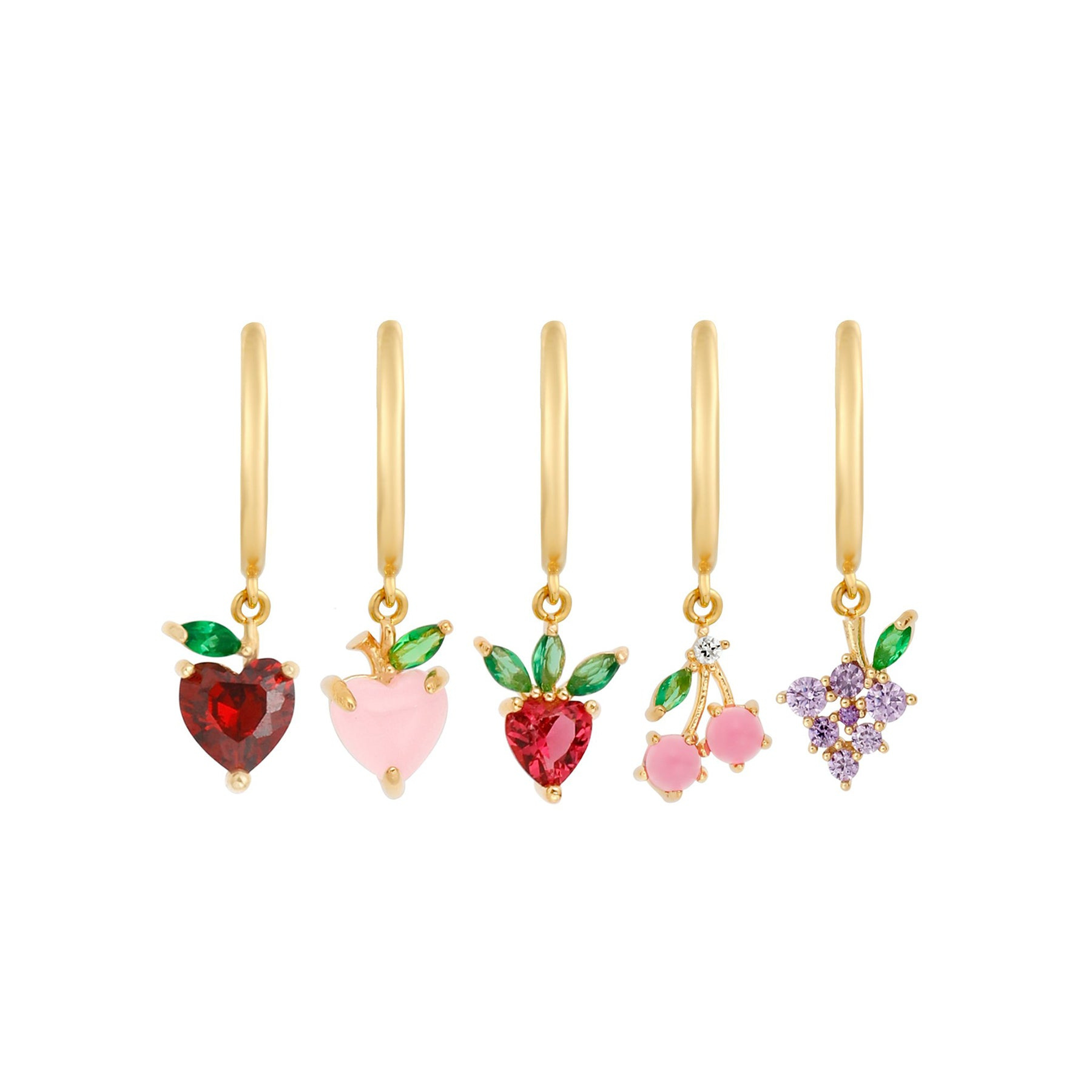 Fashion Fruit Brass Earrings Fruit Gem Copper Earrings
