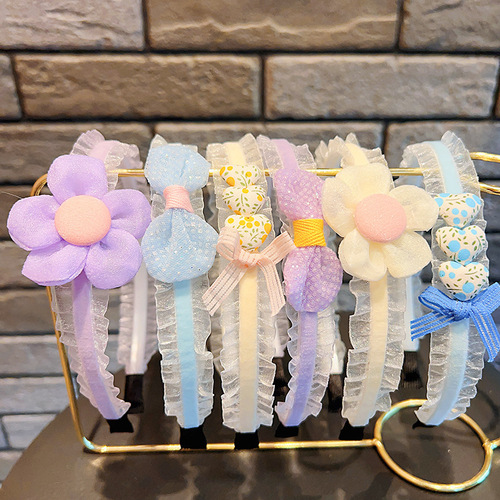 Summer children's hairbands princess bow headbands girls' headbands and hair accessories Korean baby headbands with broken hair