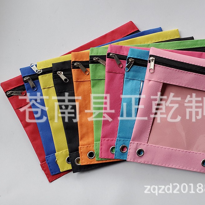 Estuche para lápices de tela Oxford 600D con tres compartimentos, bolsa para documentos de PVC, artículos de papelería transfronterizos