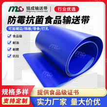源头工厂聚氨酯防霉抗菌蓝色输送带食品级PU耐油传送带食品输送带