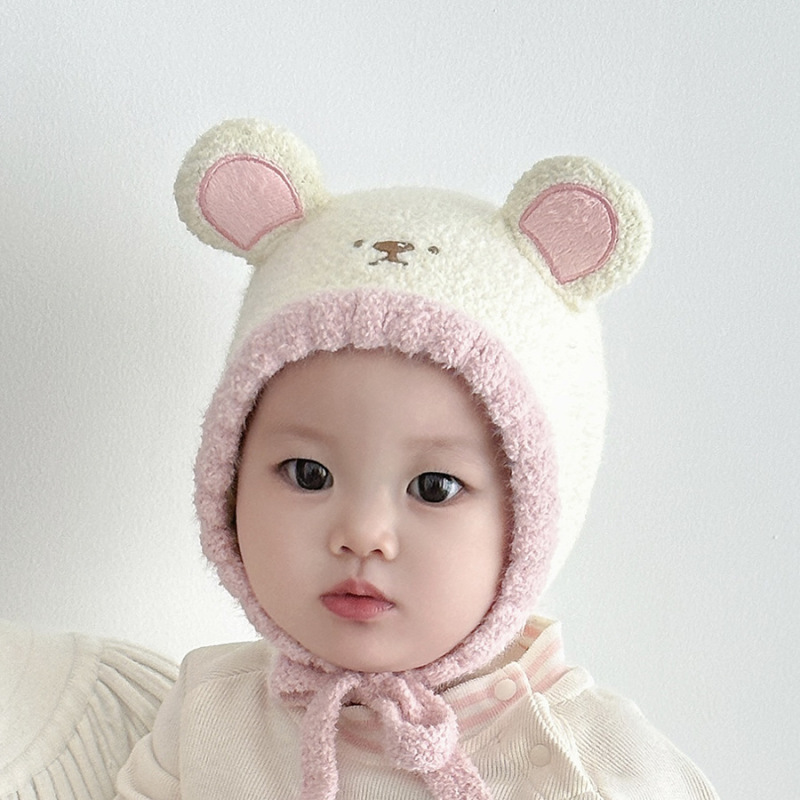 儿童帽子秋冬季保暖防寒毛线帽女宝宝针织帽可爱婴幼儿护耳套头帽|undefined