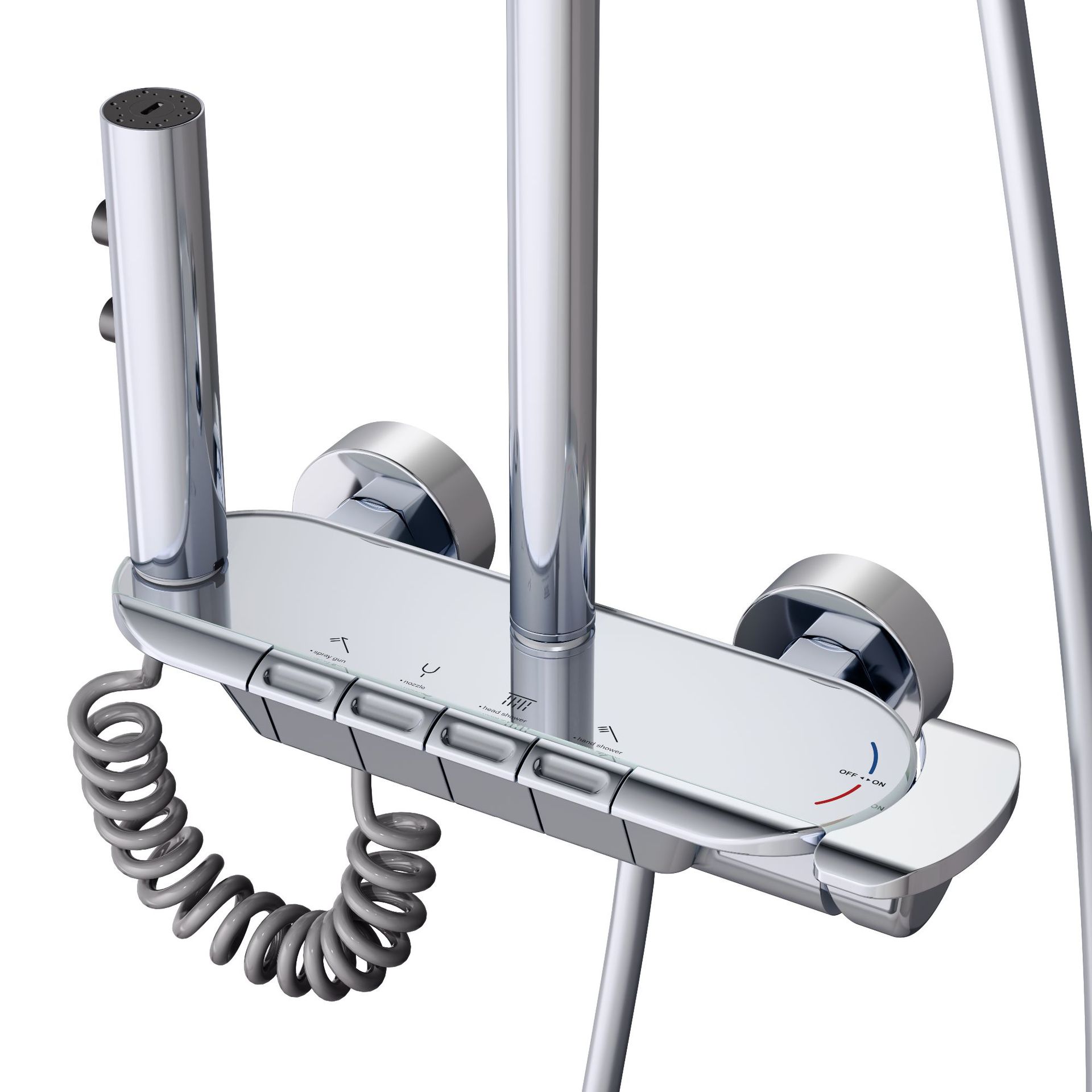 Specialized for Export, Space Aluminum Shower Set for Home Use, Exposed and Concealed Installation, Bathroom Showerhead with Pressure Boosting