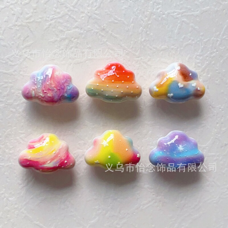 Embossed Oil Painting 3D Small Cloud Beads, Shiny Cloud Loose Beads, DIY Phone Chain Keychain Bag Pendant Accessories Beads Embossed Oil Painting 3D Small Cloud Beads, Shiny Cloud Loose Beads, DIY Phone Chain Keychain Bag Pendant Accessories Beads