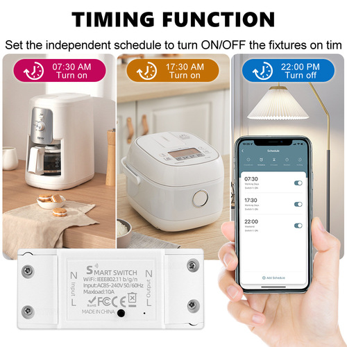 Tuya WIFI switch module modification controller remote control light switch smart home APP voice timing