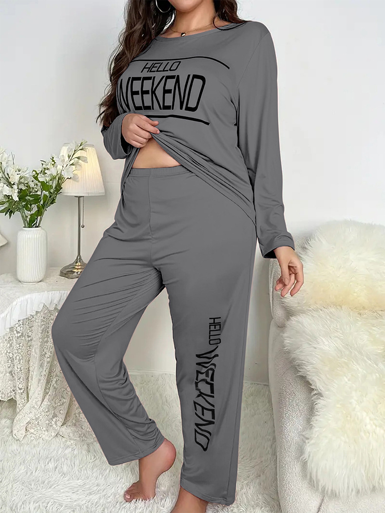 Conjunto de pijama estampado para mujer ropa de estar por casa_voghion.com