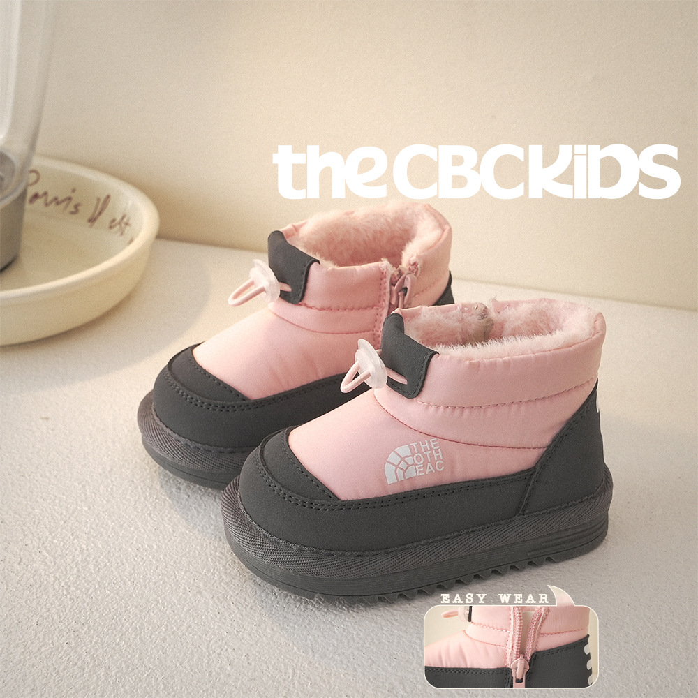 The CBC【Outdoor Style】Baby Snow Boots 2023 Winter Thick Warm Low-Top Boys and Girls Learning Shoes