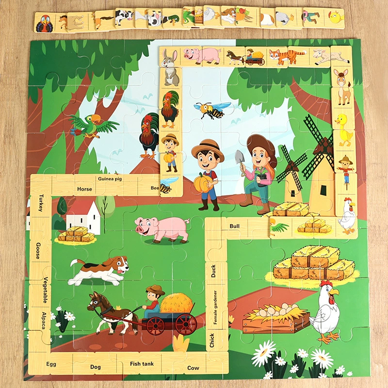 Intellectual farm for training, cognitive brainteaser, dominoes, toy, early education, training