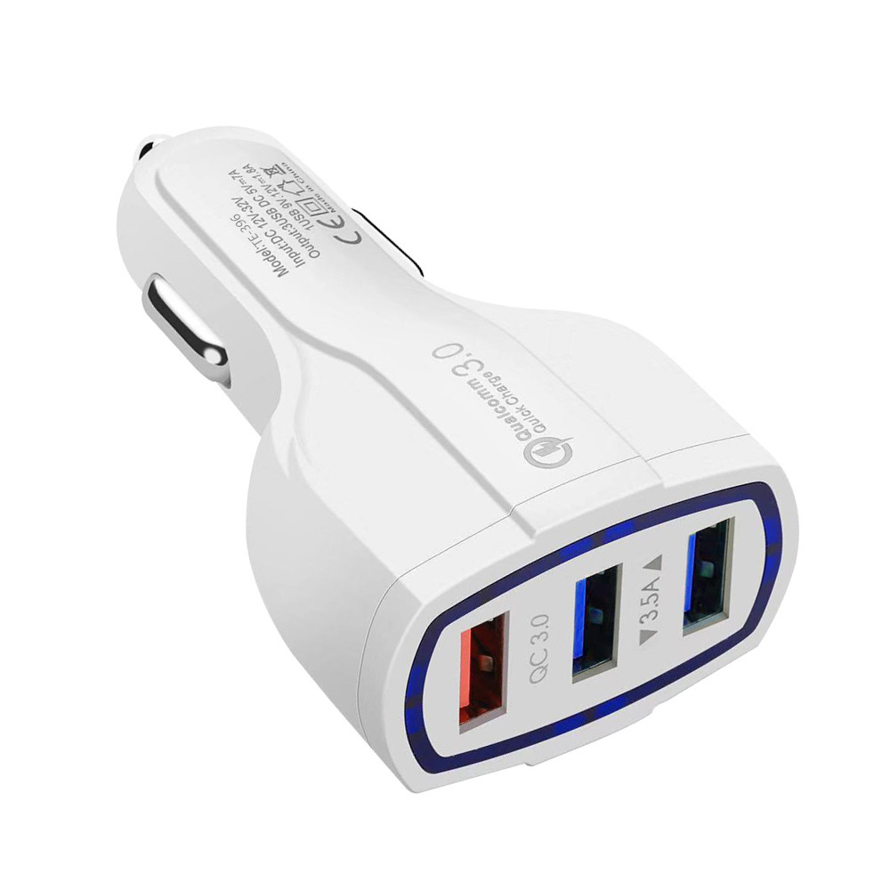 3USB 포트 차량용 충전기 [화이트]