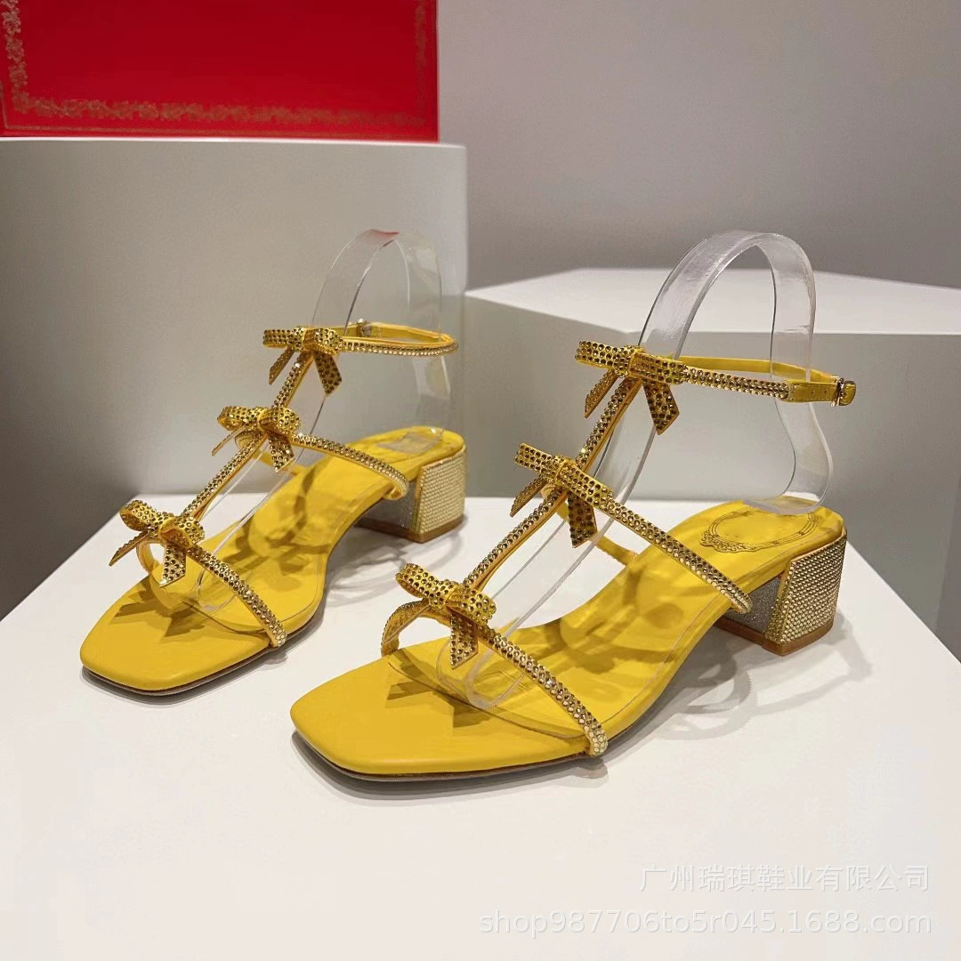 Summer universal sandals with a strap with bow