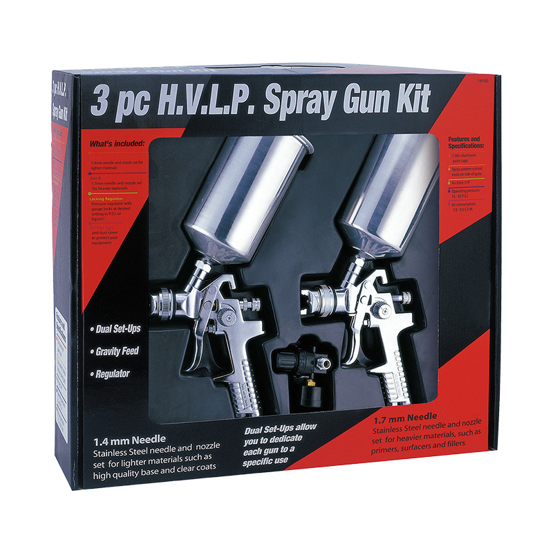 Conjunto de pistola de pulverización neumática transfronteriza personalizada W-2000B3 herramienta de combinación de pistola de pulverización de pintura de alta atomización