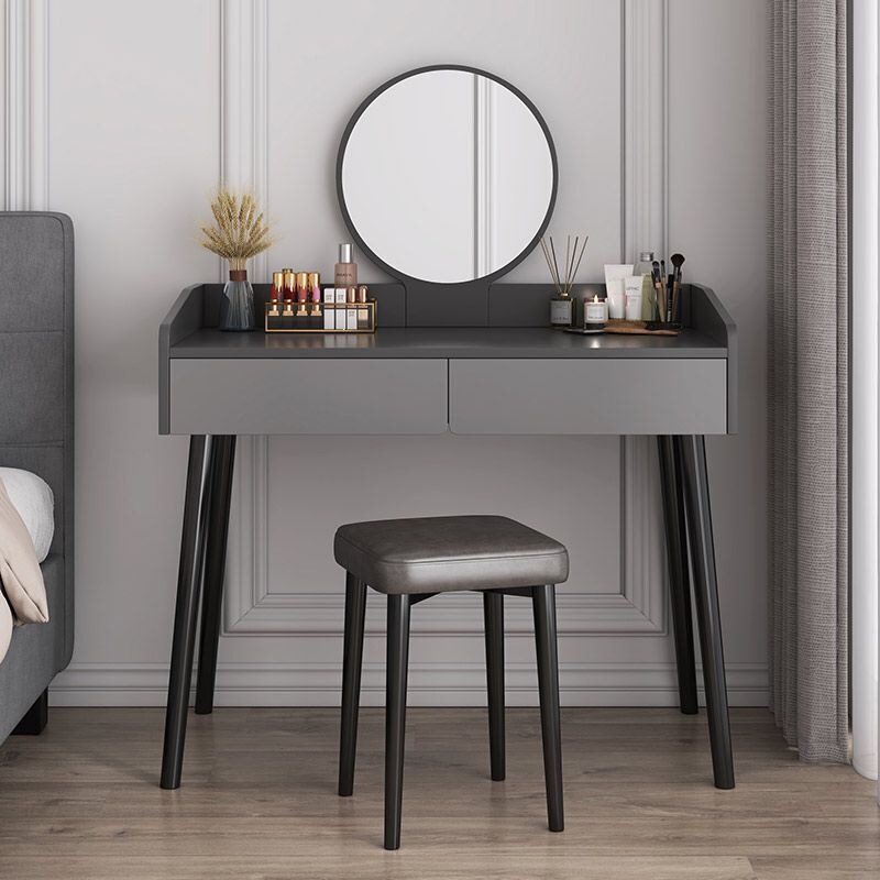 Light Luxury Internet Celebrity Style Makeup Table, Simple Vanity Table with Drawers, Modern Minimalist Italian High-End Makeup Table Light Luxury Internet Celebrity Style Makeup Table, Simple Vanity Table with Drawers, Modern Minimalist Italian High-End Makeup Table