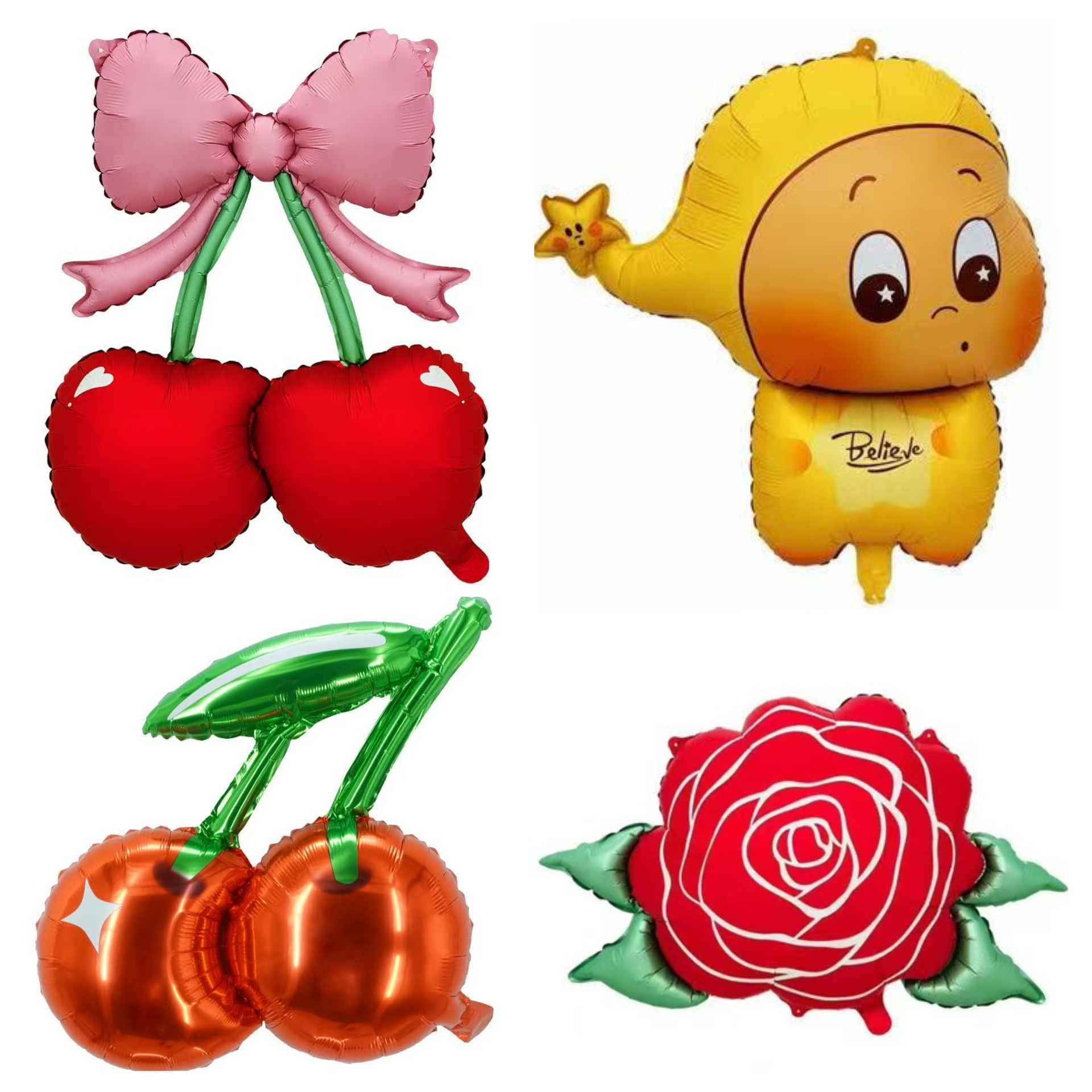 Matte cartoon balloon with bow