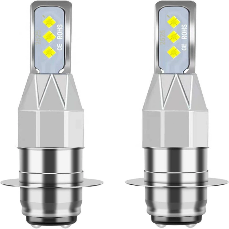 Трансграничная горячая продажа мотоциклетных светодиодных фар L2 H6 P15D 6LED, фары высокой яркости, белый свет, ледяной синий свет