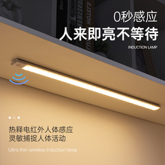 Smart Human Body Sensor Ultra-Thin LED Strip Cross-Border LED Charging Cordless Magnetic Cabinet Wardrobe Long Strip Light Bar