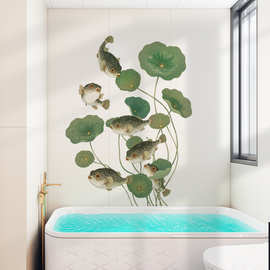 植物莲叶背景墙可移除墙贴画跨境热销玄关装饰可移除墙贴 57027