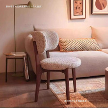 lily椅法式复古奶油风不带扶手餐椅客厅单椅轻奢欧式实木餐椅