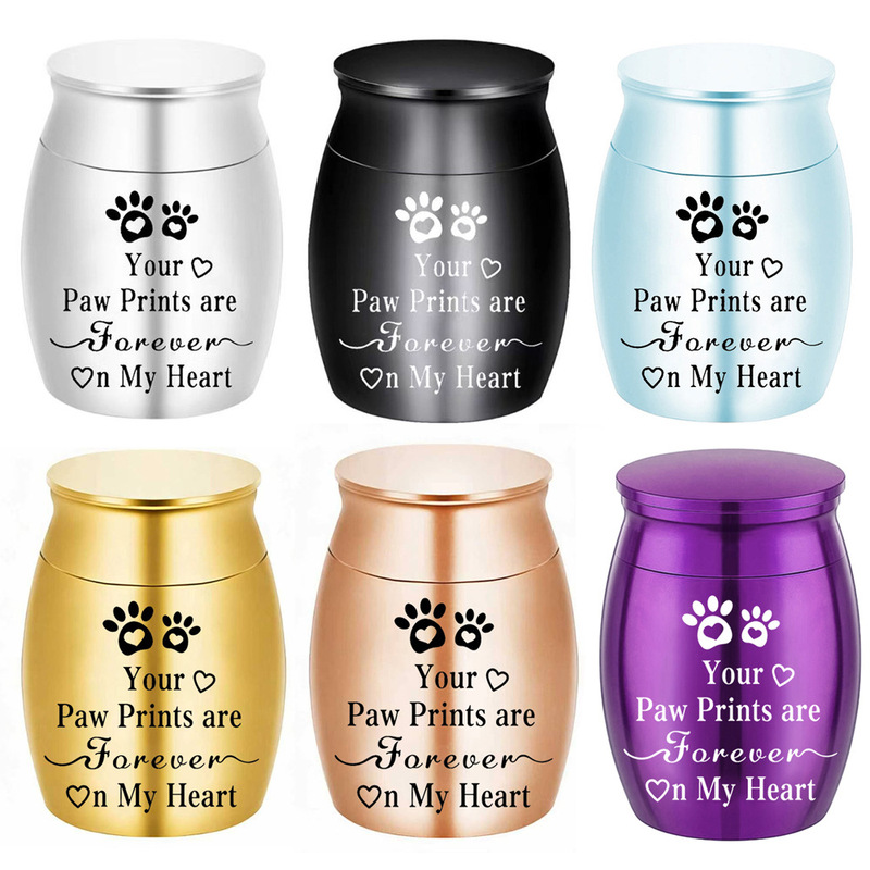 New cross-border pet urn, aluminum alloy sealed storage container, funeral paw print urn, available for wholesale New cross-border pet urn, aluminum alloy sealed storage container, funeral paw print urn, available for wholesale