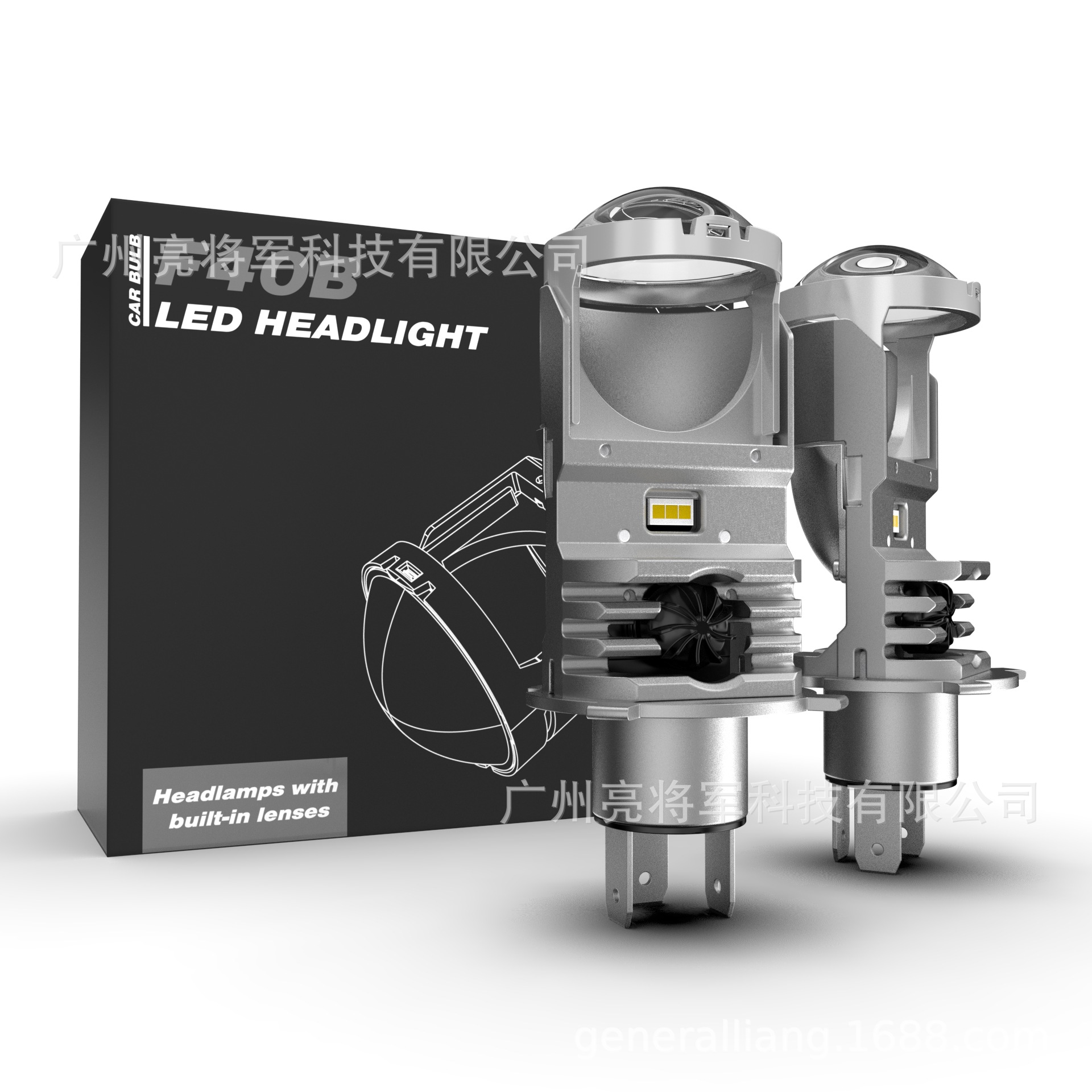 F40Bled lente mini lámpara de ojo de pez de alta potencia H4led lente faro modificación resalte enchufe recto H4 lente pequeña