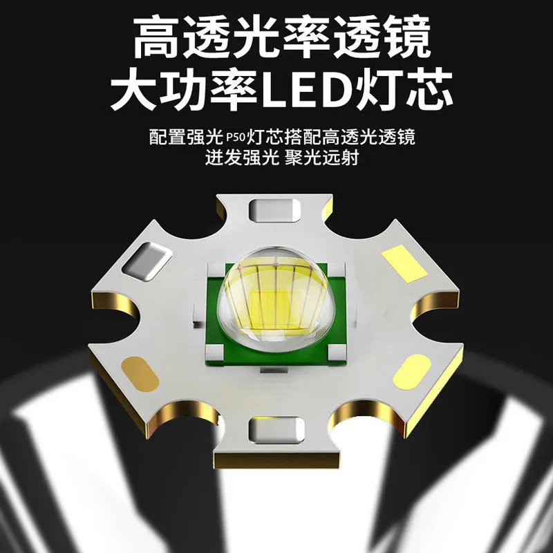 Linterna para exteriores, luz de pesca nocturna de largo alcance para colocar en la cabeza, lámpara de minero recargable de gran capacidad, banco de energía de emergencia, batería de larga duración