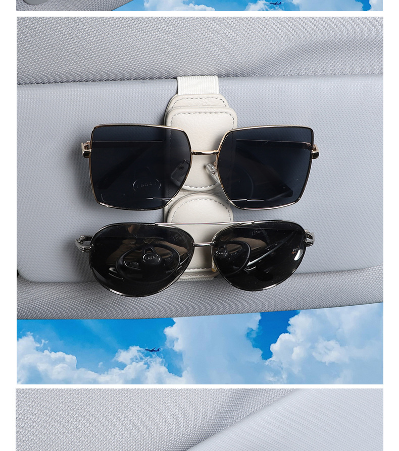 Car glasses clip car glasses frame sun visor storage clip leather multifunctional sunglasses Bill Card cross-border