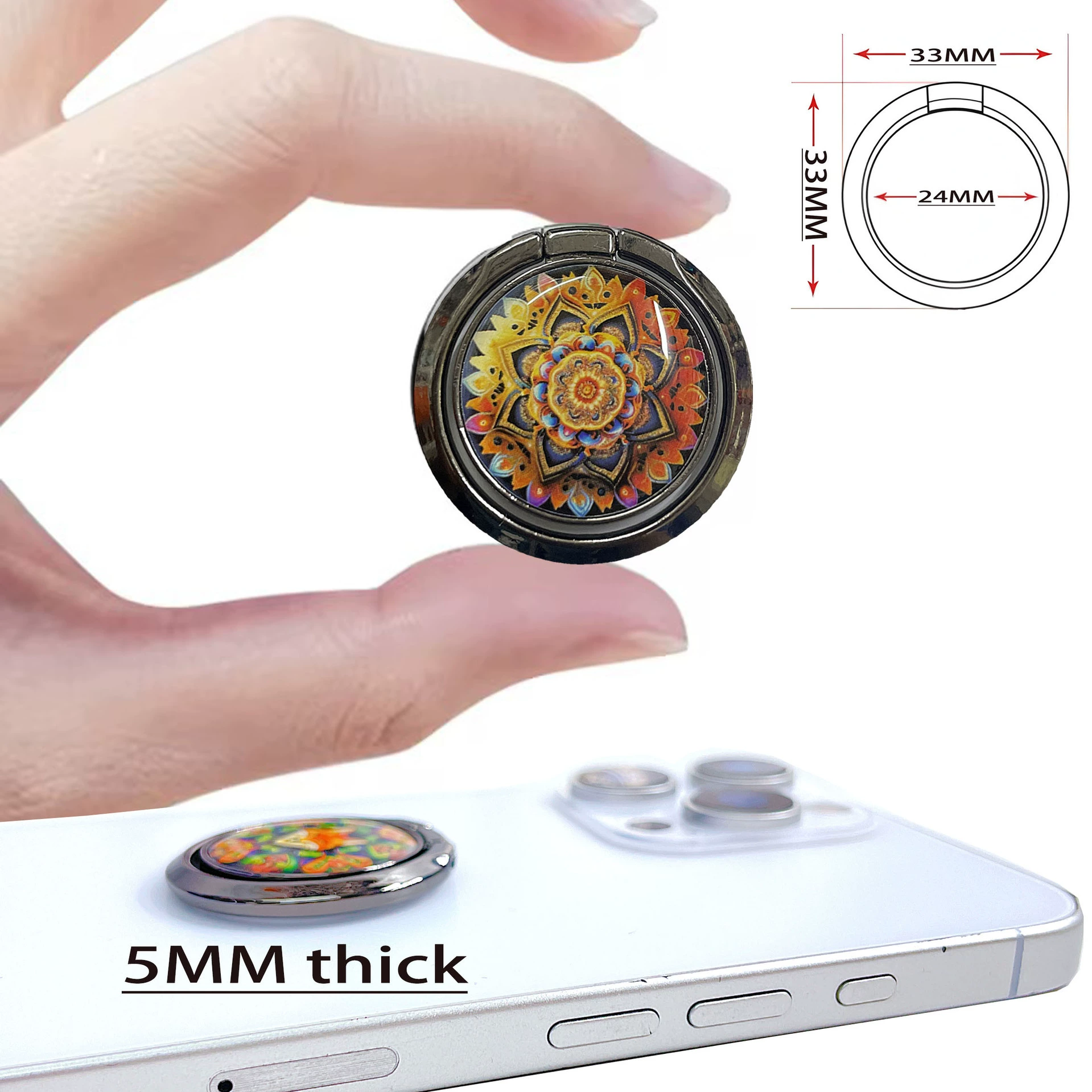 [Qingluo Thin Wing] Многофункциональный портативный держатель для дискового кольца, вращающаяся на 360 градусов задняя наклейка для мобильного телефона, настольный компьютер для ленивого человека