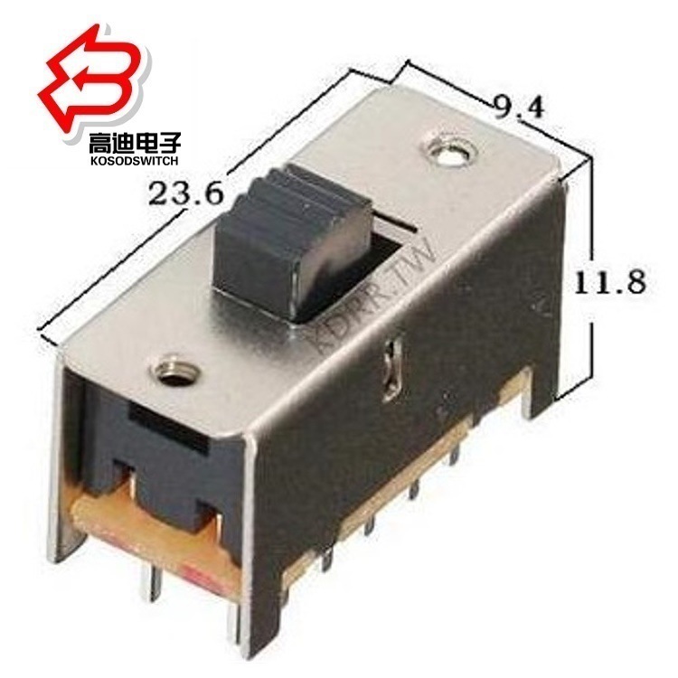 正拨2档拨动开关4P2T 1两档滑动开关2档四路 四组2档波动开关12脚