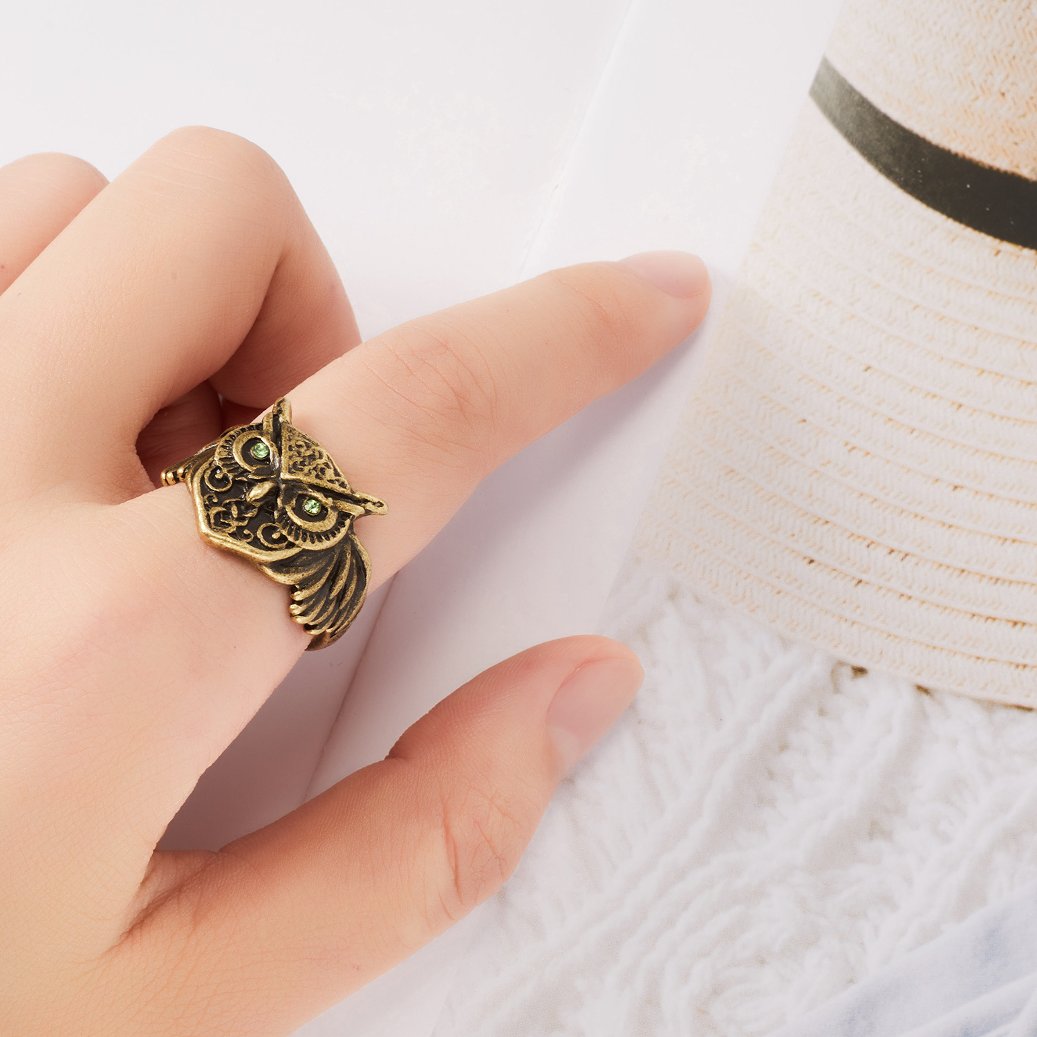 Boundary popular retro owl ring personalized fashion animal ring ring ring_voghion.com