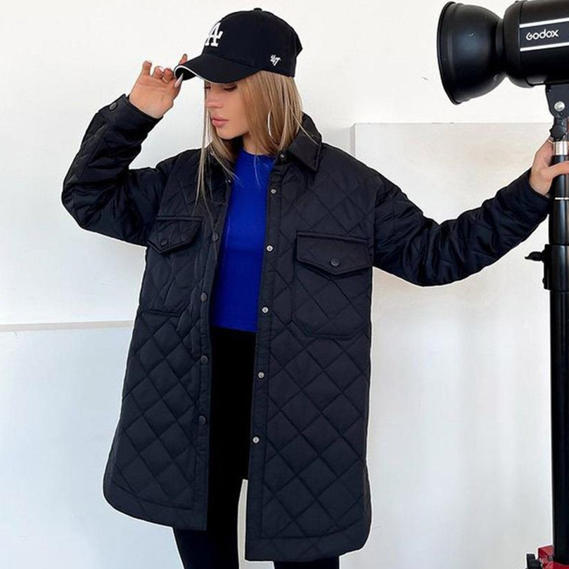 Nuevo otoño 2023 y el invierno versátil engrosada abrigo de algodón acolchado para mujeres europeas y americanas image 6