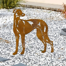 跨境爆款生锈色金属灰狗地插生锈色宠物狗地桩庭院花园灰狗剪影