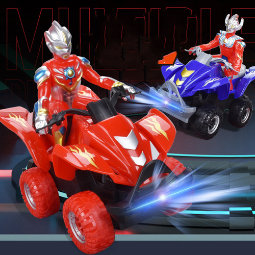 Variety Superman children's electric universal motorcycle rotating light Ultraman lantern toy boy gift