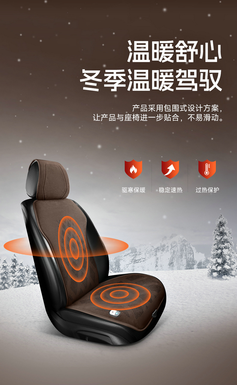 Car Heated Cushion Winter Car Warm Seat Fast Heating Electric Heating Plush Monolithic Cushion Cross-border Shipping