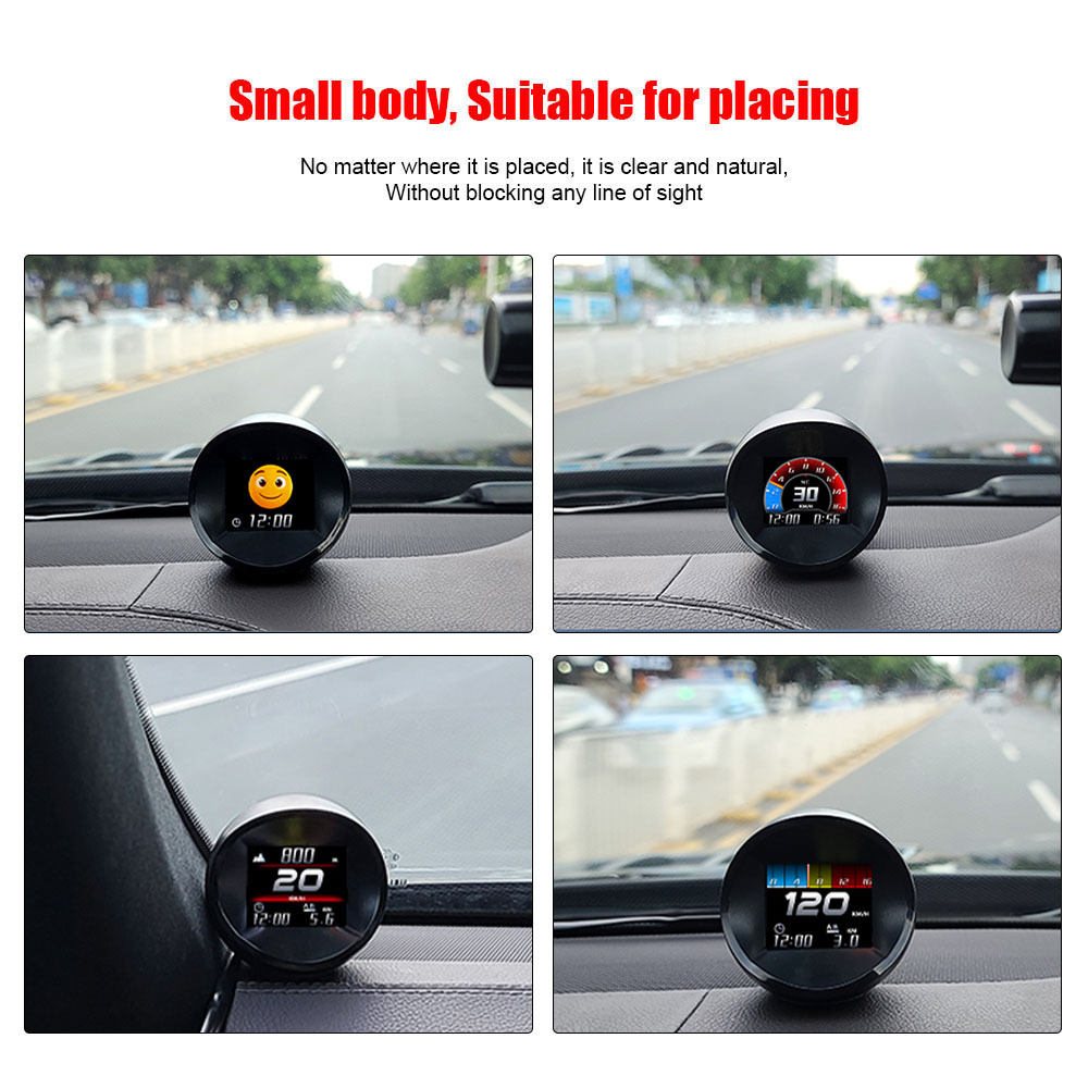 Multifunctional GPS Speedometer for Cars, Dynamic Emoji Head-Up Display, Overspeed Alarm, Multiple Voice Settings