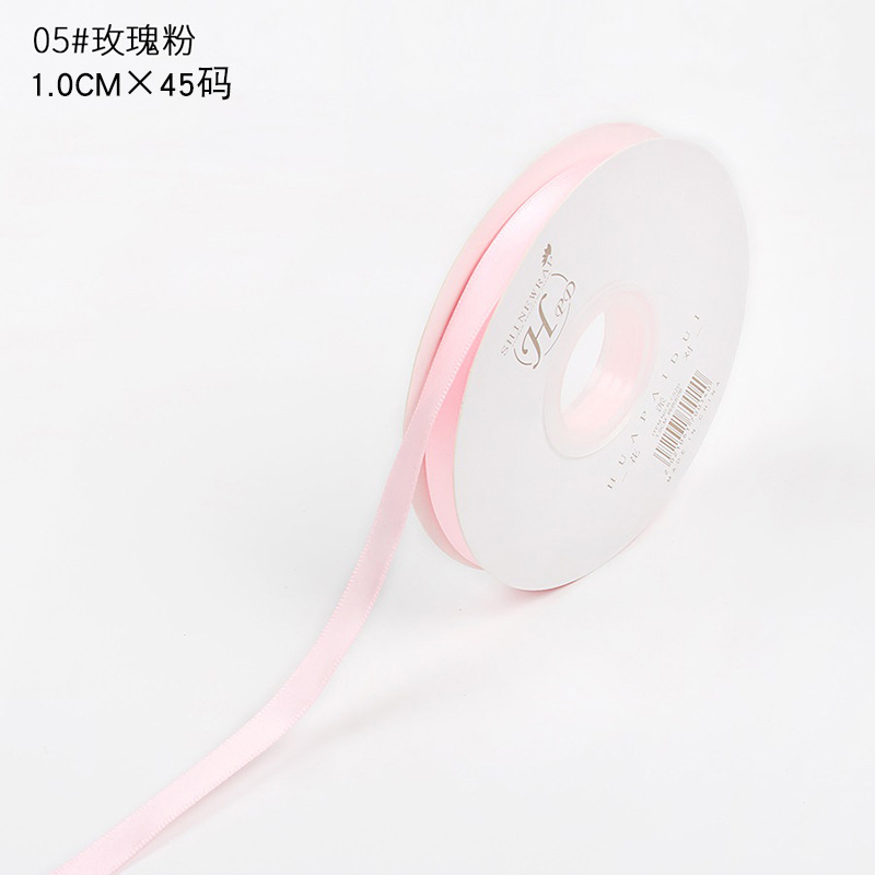 Brillante color sólido 1cm cinta material de embalaje de flores poliéster de alta densidad diy material de florista de pasteles hechos a mano
