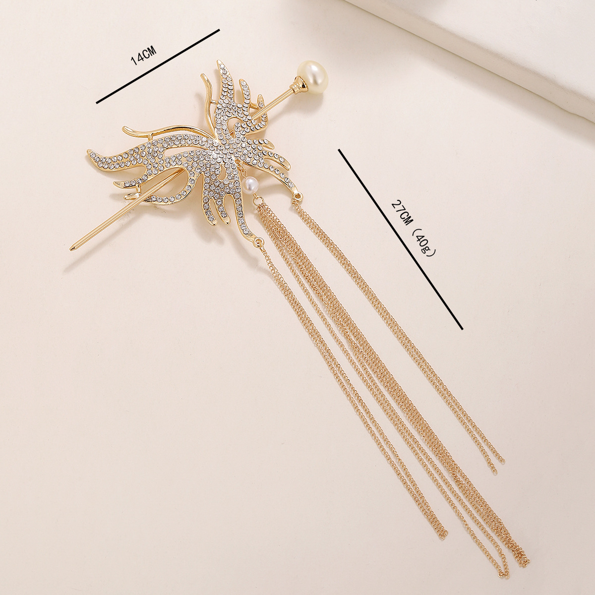 Estilo coreano de moda horquilla de metal cadena de la borla gran mariposa palillos estilo antiguo Nuevo de alta calidad horquilla rizador de pelo