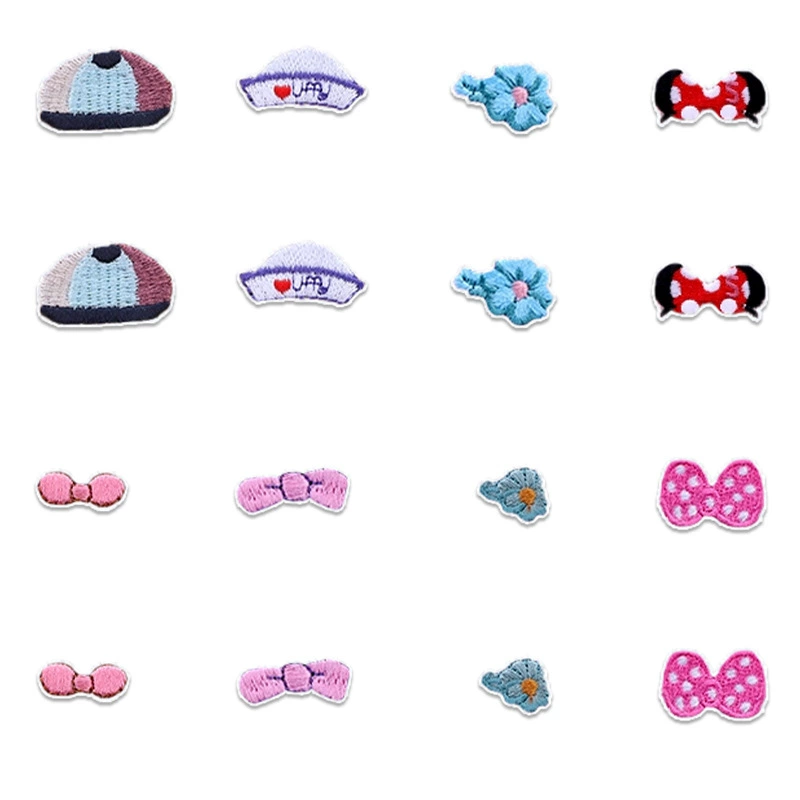 Self-adhesive small trousers with bow with down, cloth, with embroidery