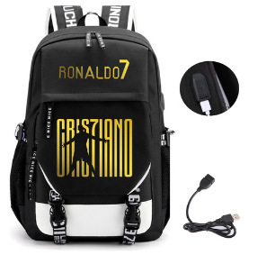 Comercio exterior estrellas de fútbol mochila de moda coreana transfronteriza mochila adolescente USB mochila escolar escolar