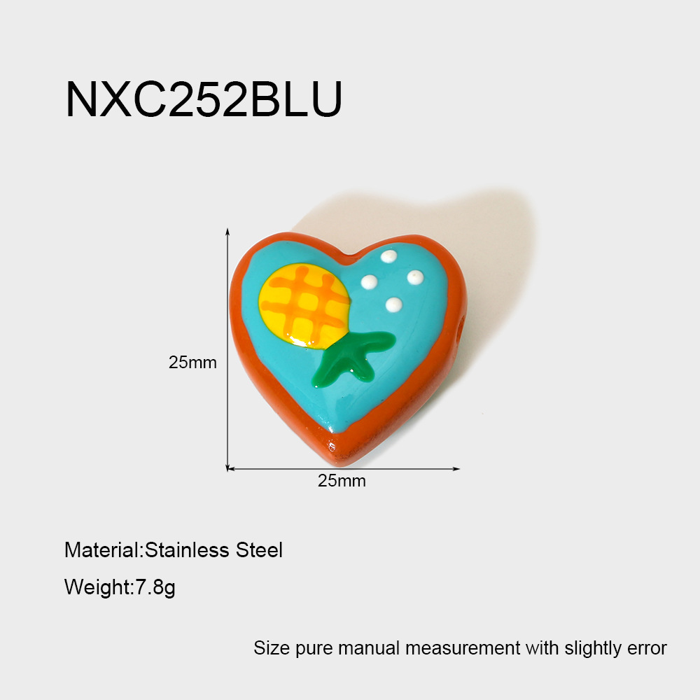 9g Weight Beads Jewelry Making Type 25*25mm Jewelry Making Size 1 Piece Quantity Glass Material Fruit, Heart Shape, Boots Pattern Cute, Sweet Style Irregular Craft 1 Piece 25*25mm Glass Fruit Heart Shape Boots Polished Beads DIY Jewelry Accessories 2