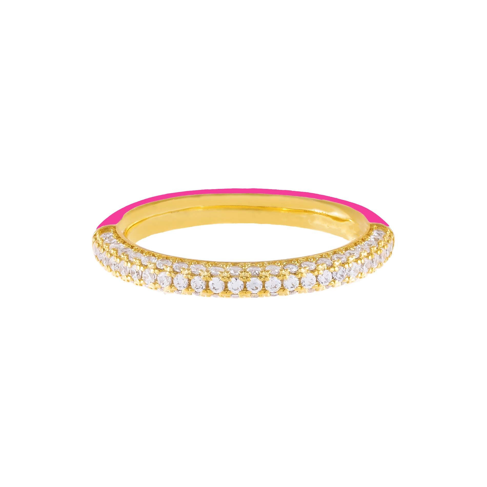 Gold-CZ-Magenta-Enamel-Ring-98