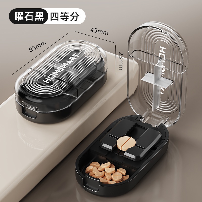 ミニピルカッター、ハーフクォーターディバイダー、旅行用小型ピルボックス、ポータブルピルカッターボックス|undefined