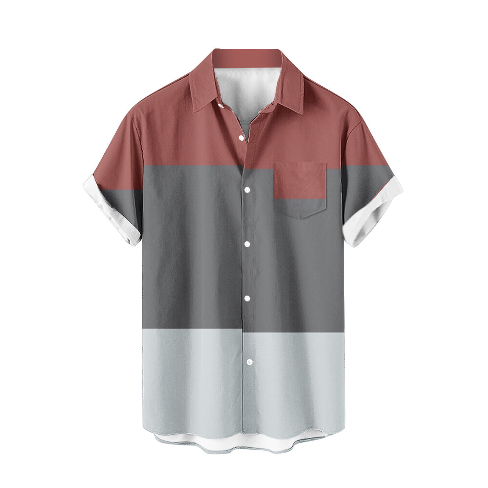 2024 comercio exterior europeo y americano transfronterizo exclusivamente para camisas de manga corta para hombres color de costura impresión digital 3D blusa casual