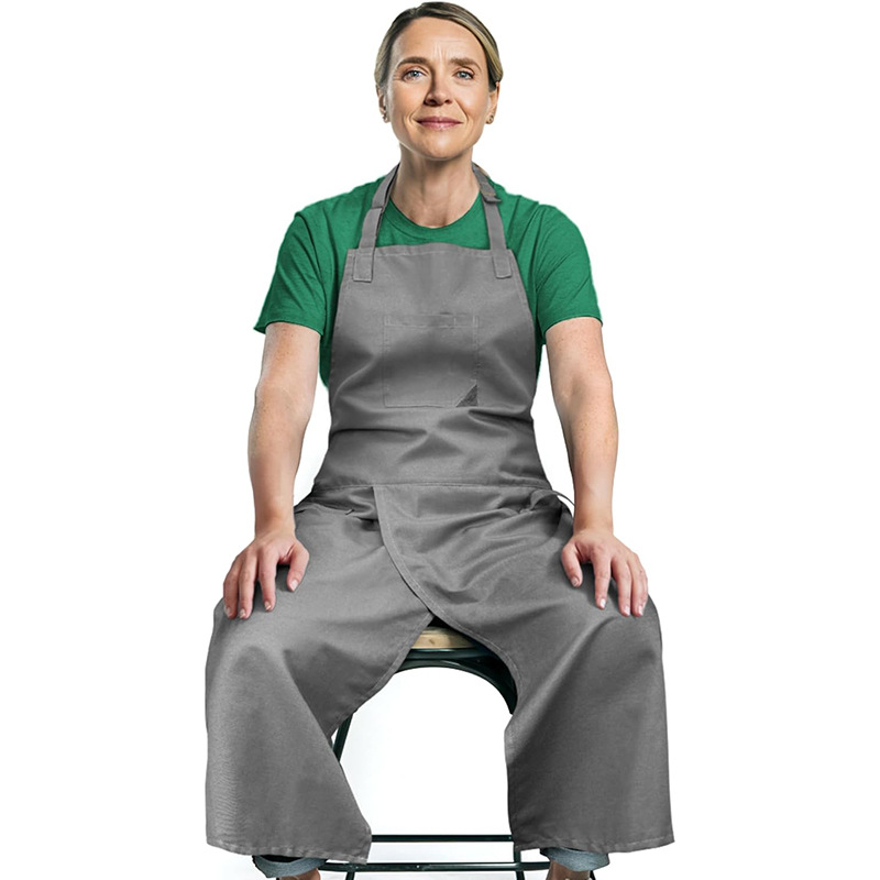 Delantal de nailon transfronterizo, logotipo personalizado, pantalones de pierna dividida, ropa de trabajo de cerámica, delantal impermeable, personalizado al por mayor