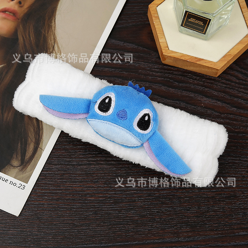 Estilo coreano Internet celebridad ins estilo lindo muñeca felpa multicolor puntada banda de pelo simple máscara facial banda de pelo