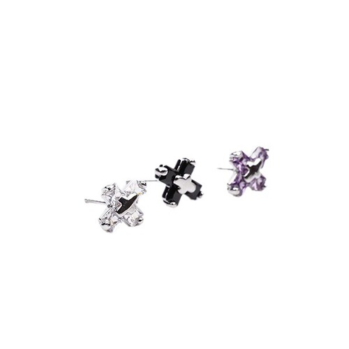 Manufacturer wholesale cross-border zirconia simple earrings for men trendy niche simple versatile light luxury personalized punk cool boy earrings