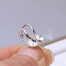 DIY配件空托S925银耳钉高跟鞋百搭款耳环配圆扁珍珠耳钉