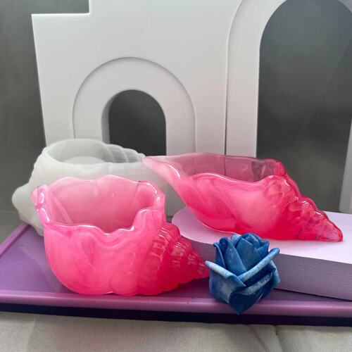 Fat Yaya diy mirror conch and snail glue mold conch table jewelry storage box silicone mold cross-border