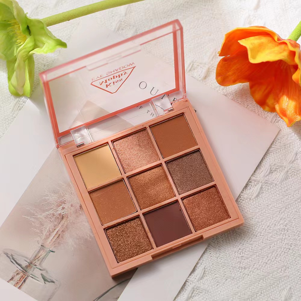 Autumn and Winter new pumpkin color earth color matte makeup eye shadow pearlescent 9 color makeup eye shadow plate