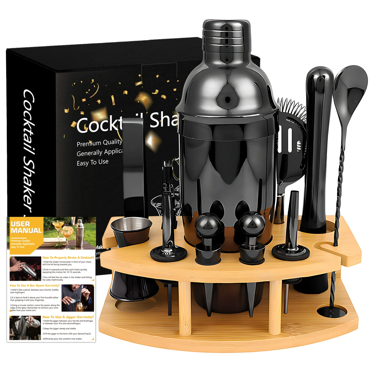 Shaker stainless steel, cocktail milk tea, set, full set